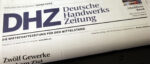 Titelseite einer Ausgabe der Deutschen Handwerks Zeitung (DHZ) in Nahaufnahme